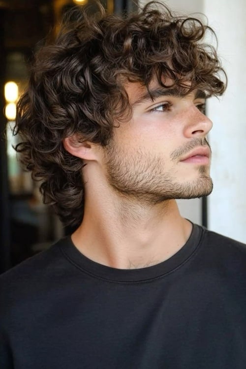 Curly Shag Rambut Pria